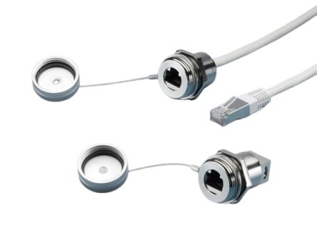 Rittal Horizontal, Wall Mount, Female to Male- Dual Port Type RJ45 IP66, IP67 USB Connector [2482700]; 230-4883