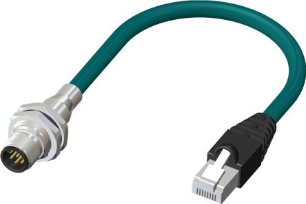 RS PRO, 500mm Cat6 M12 to Male RJ45 Male, Terminated [0]; 230-5692