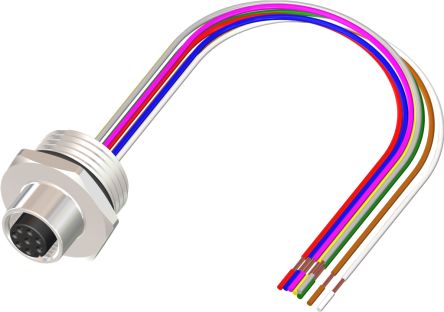 RS PRO Straight Female 8 way M12 to Unterminated Sensor Actuator Cable, 500mm [0]; 230-5706