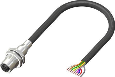 RS PRO Straight Female 8 way M12 to Unterminated Sensor Actuator Cable, 2m [0]; 230-5708