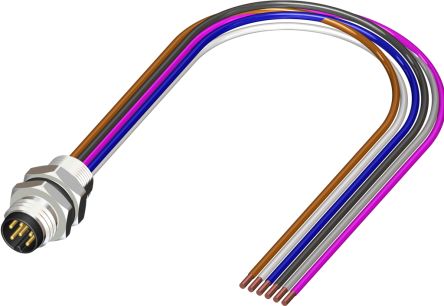 RS PRO Straight Male 6 way M8 to Unterminated Sensor Actuator Cable, 500mm [0]; 230-5711