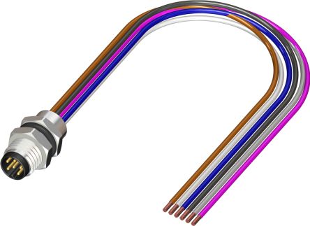RS PRO Straight Male 6 way M8 to Unterminated Sensor Actuator Cable, 500mm [0]; 230-5712