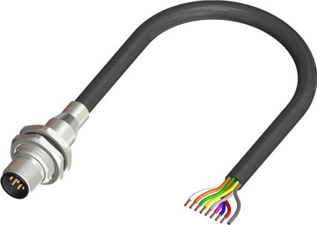 RS PRO Straight Male 8 way M12 to Unterminated Sensor Actuator Cable, 2m [0]; 230-5716