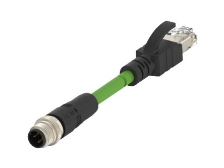 TE ConnectivityTCD1474, 5m Cat5e, Green M12 to Male RJ45 Male Shielded, Terminated PVC Sheath [TCD14741111-005]; 230-7980