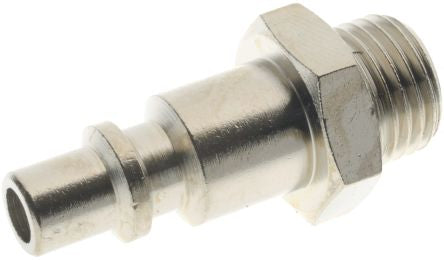RS PRO Nickel Plated Brass Male Pneumatic Straight Threaded-to-Tube Adapter, 3/8 in Male 9mm Threaded, Tube [0]; 231-2505