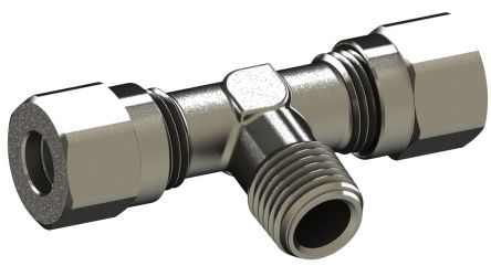 RS PRO 69220 Series Tee Threaded Adaptor, BSP 1/8 Male to Push In 6 mm, Threaded-to-Tube Connection Style [0]; 231-2720