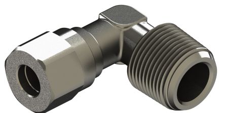 RS PRO 69280 Series Elbow Fitting, BSP 1/4 BSP Male to Push In 6 mm, Threaded-to-Tube Connection Style [0]; 231-2728