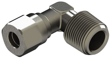 RS PRO 69280 Series Elbow Fitting, BSP 1/4 BSP Male to Push In 8 mm, Threaded-to-Tube Connection Style [0]; 231-2730