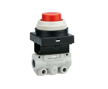 SMC Push Button Pneumatic Relay Mechanical Valve VM100 Series, G 1/8, 1/8in, III B [VM130-F01-30GA]; 231-5357