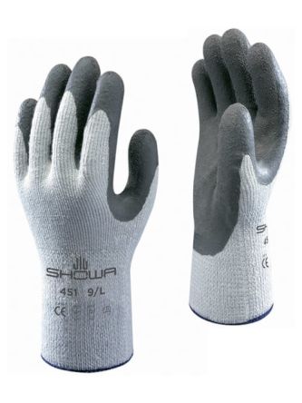 Showa SHO452 Grey Polyester Cotton Fibre Abrasion Resistant, Anti-Slip, General Purpose, Good Dexterity, Tear Resistant [SHO451]; 231-5378
