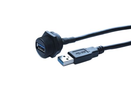 RS PRO Straight, Panel Mount, Socket- Single Port Type A 3.0 IP67 Type A USB Connector [0]; 231-7885