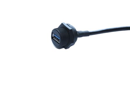 RS PRO Straight, Panel Mount, Socket- Single Port Type A 3.0 IP67 Type A USB Connector [0]; 231-7886
