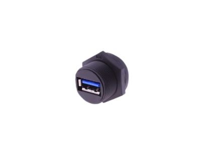 RS PRO Straight, Panel Mount, Socket- Single Port Type A 3.0 IP67 Type A USB Connector [0]; 231-7888