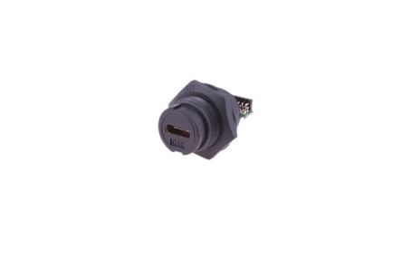 RS PRO Straight, Panel Mount, Socket- Single Port Type C 3.1 IP67 USB C Connector [0]; 231-7892