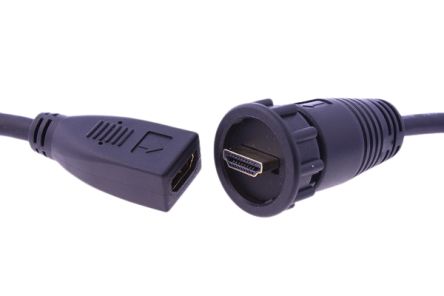 RS PRO, 2m Male HDMI to Female HDMI High Speed 4K [0]; 231-7917