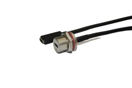 RS PRO Straight, Panel Mount, Socket- Single Port Type C 3.1 IP68 USB C Connector [0]; 231-7949
