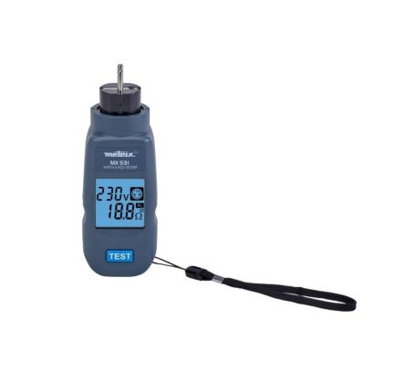 Metrix MX0531 Socket Tester, Loop Impedance Test Type Phase to Earth 400V ac, RCD Test Type Tripping test (pulse), RCD [MX0531]; 231-8196