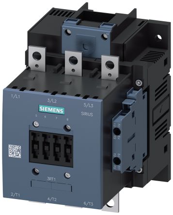 Siemens SIRIUS 3RT Size S6, 3RT1 Contactor, 400 V ac Coil, 3-Pole, 115 A, 55 kW, 3NO [3RT1054-6AB36]; 231-8292