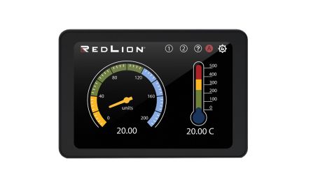 Red Lion PM-50 Color TFT-LCD 4.3" Touchscreen Digital Panel Multi-Function Meter for Analog Signal, 45mm x 96mm [PM500A0400800F00]; 231-9840