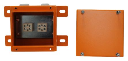 RS PRO Orange Steel Junction Box, IP65, 150 x 150 x 100mm [0]; 232-0525