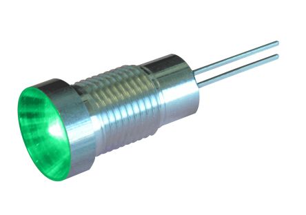 Oxley OXL/CLH/63 Series Green Panel LED, 24V ac, 6.35mm Mounting Hole Size, Lead Wires Termination, IP66 [OXL/CLH/63/24/FL30/H/GN]; 232-1966