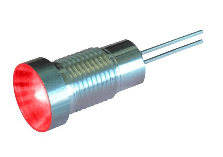 Oxley OXL/CLH/80 Series Red Panel LED, 24V dc, 8mm Mounting Hole Size, Lead Wires Termination, IP67 [OXL/CLH/80/24/FL30/AL]; 232-1978