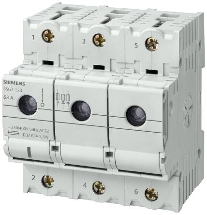 Siemens Fuse Switch Disconnector, 3 Pole, 50A Max Current [5SG7133-8BA50]; 232-2062