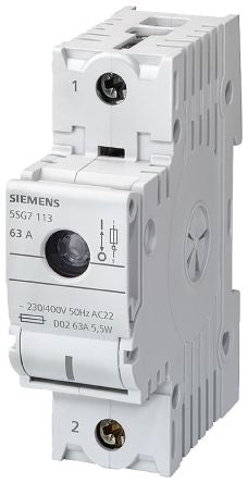 Siemens Fuse Switch Disconnector, 2 Pole, 63A Max Current [5SG7153]; 232-2063