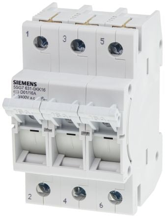 Siemens Fuse Switch Disconnector, 3 Pole, 10A Max Current [5SG7631-0KK10]; 232-2064