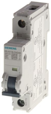 Siemens SENTRON 5SJ MCB, 1P, 15A [5SJ4118-7HG40]; 232-2233