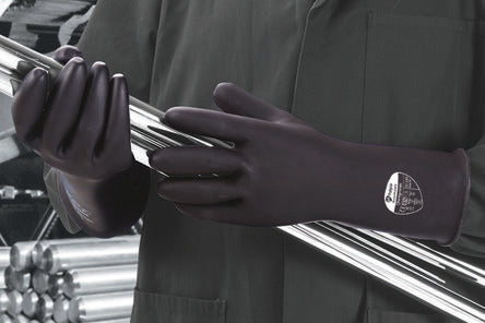 Polyco Healthline Black Latex Work Gloves, Size 9, Latex Coating [SC105-09]; 232-2811