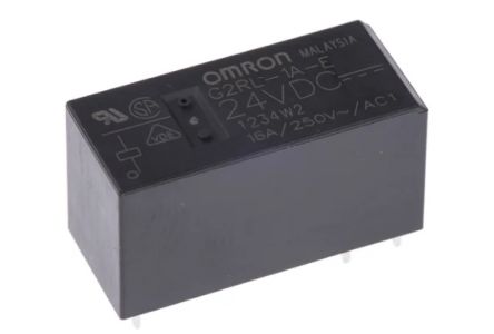 Omron PCB Mount Non-Latching Relay, 12V dc Coil, 12A Switching Current, SPST [G2RL-1A-E-PW1 DC12]; 232-6221