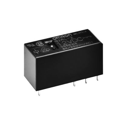 Omron PCB Mount Non-Latching Relay, 5V dc Coil, 8A Switching Current, DPDT [G2RL-2-PW1 DC5]; 232-6256