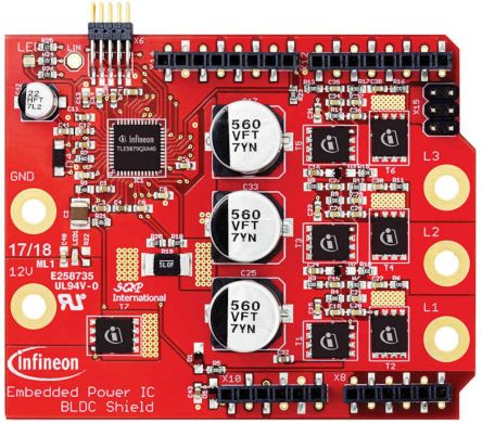 Infineon BLDC_SHIELD_TLE9879 Motor Driver for TLE9879QXA40 for Automotive, BLDC Motors, Fans, Maker Projects, Power [BLDCSHIELDTLE9879TOBO1]; 232-6799