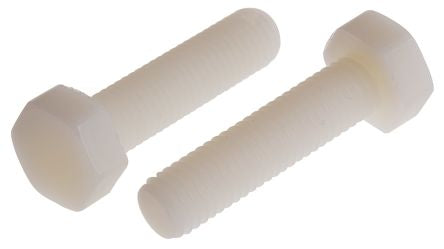 RS PRO Plain Nylon, Hex Bolt, M10 x 40mm [0]; 232-6882