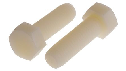 RS PRO Plain Nylon, Hex Bolt, M12 x 40mm [0]; 232-6890