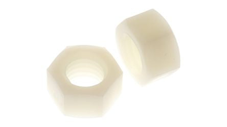 RS PRO, Plain Nylon Hex Nut, DIN 934, M12 [0]; 232-6893