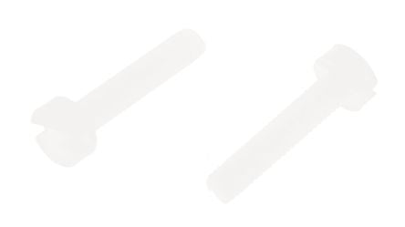 RS PRO Slot M2.5  Cheese Head Nylon Machine Screw DIN 84 x 12.0mm [0]; 232-6894