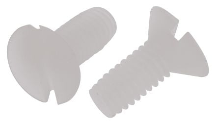 RS PRO Slot M2.5 Countersunk Nylon Machine Screws DIN 963 x 6.0mm [0]; 232-6901