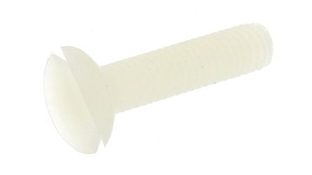 RS PRO Slot M3.5 Countersunk Nylon Machine Screw DIN 963 x 16.0mm [0]; 232-6912