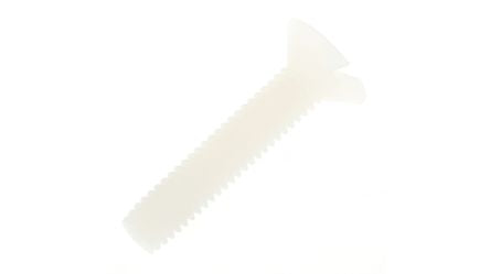 RS PRO Slot M4 Countersunk Nylon Machine Screws DIN 963 x 20.0mm [0]; 232-6946