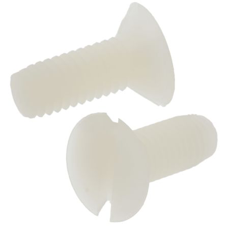 RS PRO Slot M6 Countersunk Nylon Machine Screws DIN 963 x 16.0mm [0]; 232-6982