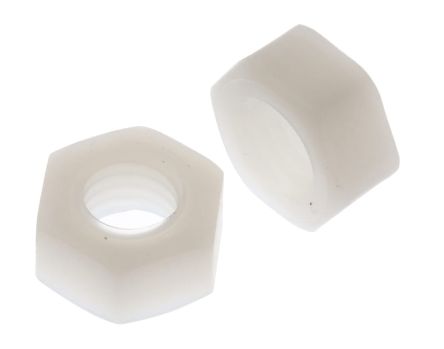 RS PRO, Plain Nylon Hex Nut, DIN 934, M8 [0]; 232-7003