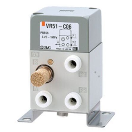 SMC Pneumatic Relay Pneumatic Control Valve VR Series, R 1/4, III B [VR51-C07B]; 232-8550