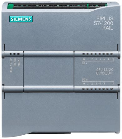 Siemens SIPLUS S7-1200 CPU 1212C Series PLC CPU for Use with SIPLUS S7-1200, 28.8 V Supply, Transistor Output, [6AG2212-1AE40-1XB0]; 233-0542