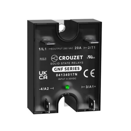 Crouzet GNF Series Solid State Relay, 25 A Load, Panel Mount, 280 Vrms Load [84134017N]; 233-2468