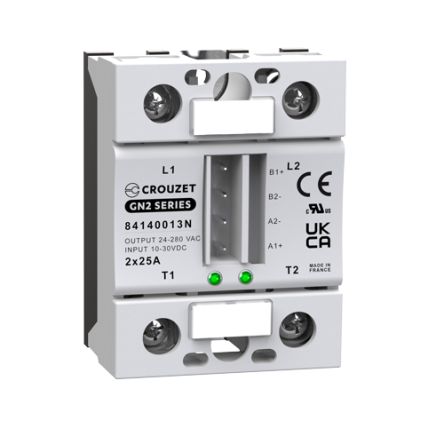 Crouzet GN2 Series Solid State Relay, 25 A Load, Panel Mount, 280 Vrms Load [84140013N]; 233-2482
