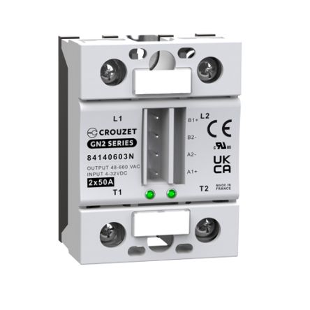 Crouzet GN2 Series Solid State Relay, 50 A Load, Panel Mount, 660 V rms Load [84140603N]; 233-2483