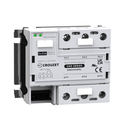 Crouzet GN0 Series Solid State Relay, 25 A Load, Panel Mount, 510 V rms Load [GN025DSRL]; 233-2489