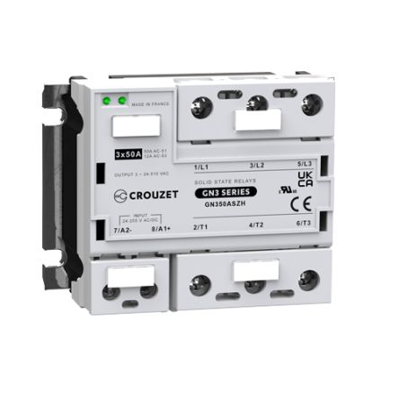 Crouzet GN3 Series Solid State Relay, 50 A Load, Panel Mount, 510 V rms Load [GN350ASZH]; 233-2495